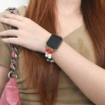 Bracelet de montre à maillons de Noël de 20 mm de large, compatible avec Apple Watch 46 mm / 49 mm / 45 mm / 44 mm et Apple Watch 42 mm / 41 mm / 40 mm / 38 mm.