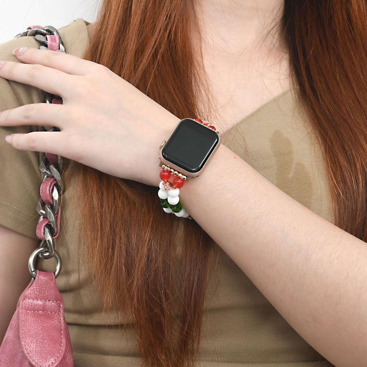 Bracelet de montre à maillons de Noël de 20 mm de large, compatible avec Apple Watch 46 mm / 49 mm / 45 mm / 44 mm et Apple Watch 42 mm / 41 mm / 40 mm / 38 mm.