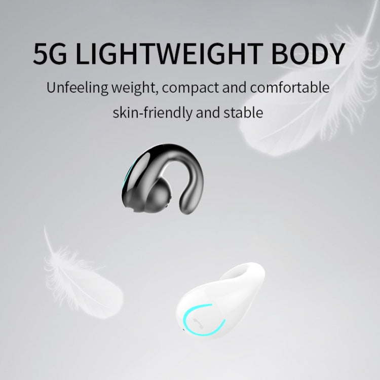 YX08 Écouteurs sans fil ultra-légers à crochet d'oreille V5.0 Bluetooth, Casque Bluetooth stéréo à clip d'oreille avec micro, Simple