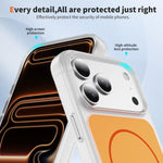 Coque de téléphone MagSafe magnétique givrée effet peau de cristal, Pour iPhone 17 Pro Max, Pour iPhone 17 Pro, Pour iPhone 17, Pour iPhone Air