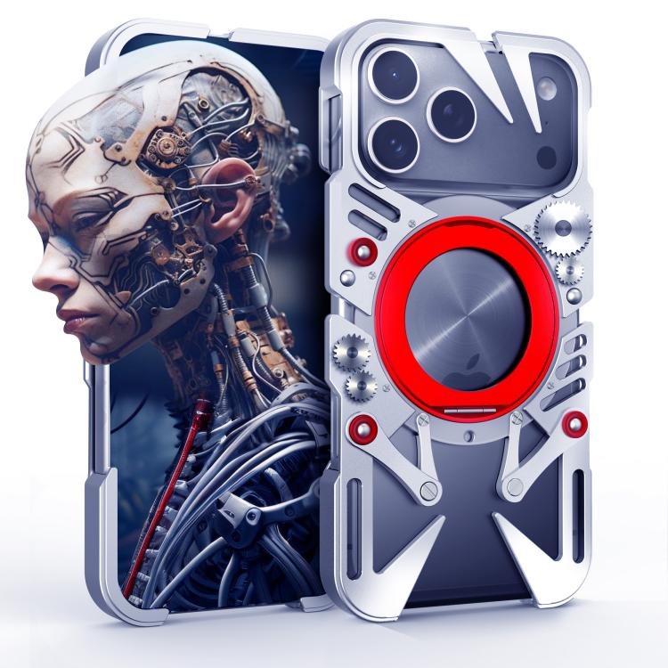 Coque de téléphone MagSafe en métal évidé avec support rotatif et cordon, Pour iPhone 17e / 16e, Pour iPhone 17 Pro Max, Pour iPhone 17 Pro, Pour iPhone 17, Pour iPhone 16 Pro Max, Pour iPhone 16 Pro, Pour iPhone 16 Plus, Pour iPhone 16