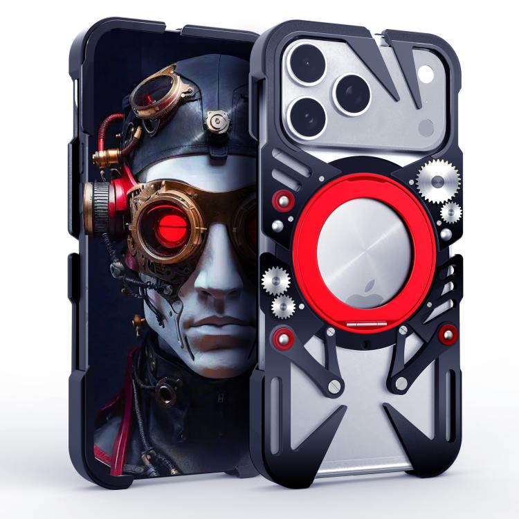 Coque de téléphone MagSafe en métal évidé avec support rotatif et cordon, Pour iPhone 17e / 16e, Pour iPhone 17 Pro Max, Pour iPhone 17 Pro, Pour iPhone 17, Pour iPhone 16 Pro Max, Pour iPhone 16 Pro, Pour iPhone 16 Plus, Pour iPhone 16