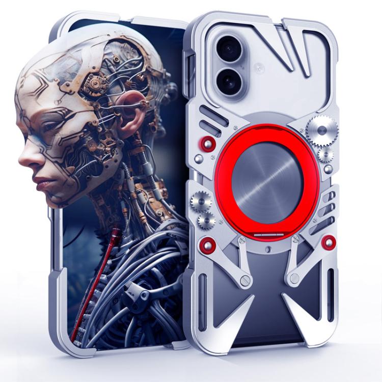 Coque de téléphone MagSafe en métal évidé avec support rotatif et cordon, Pour iPhone 17e / 16e, Pour iPhone 17 Pro Max, Pour iPhone 17 Pro, Pour iPhone 17, Pour iPhone 16 Pro Max, Pour iPhone 16 Pro, Pour iPhone 16 Plus, Pour iPhone 16