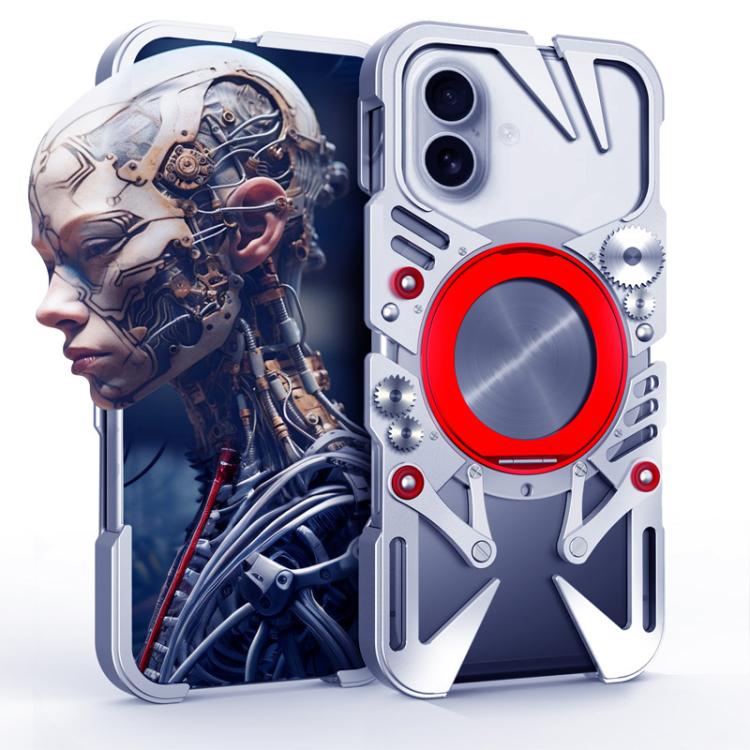 Coque de téléphone MagSafe en métal évidé avec support rotatif et cordon, Pour iPhone 17e / 16e, Pour iPhone 17 Pro Max, Pour iPhone 17 Pro, Pour iPhone 17, Pour iPhone 16 Pro Max, Pour iPhone 16 Pro, Pour iPhone 16 Plus, Pour iPhone 16