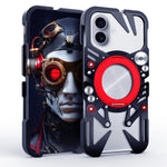 Coque de téléphone MagSafe en métal évidé avec support rotatif et cordon, Pour iPhone 17e / 16e, Pour iPhone 17 Pro Max, Pour iPhone 17 Pro, Pour iPhone 17, Pour iPhone 16 Pro Max, Pour iPhone 16 Pro, Pour iPhone 16 Plus, Pour iPhone 16