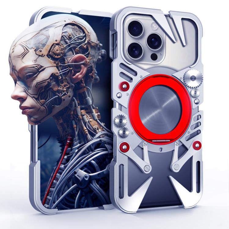 Coque de téléphone MagSafe en métal évidé avec support rotatif et cordon, Pour iPhone 17e / 16e, Pour iPhone 17 Pro Max, Pour iPhone 17 Pro, Pour iPhone 17, Pour iPhone 16 Pro Max, Pour iPhone 16 Pro, Pour iPhone 16 Plus, Pour iPhone 16