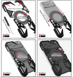 Coque de téléphone MagSafe en métal évidé avec support rotatif et cordon, Pour iPhone 17e / 16e, Pour iPhone 17 Pro Max, Pour iPhone 17 Pro, Pour iPhone 17, Pour iPhone 16 Pro Max, Pour iPhone 16 Pro, Pour iPhone 16 Plus, Pour iPhone 16