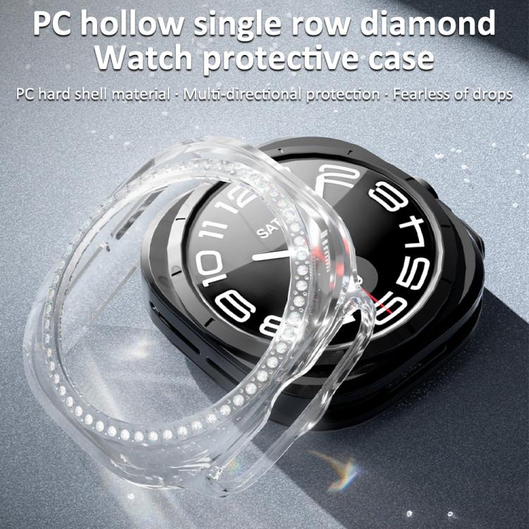 xDfind Coque de montre PC creuse en diamant à une rangée, pour Samsung Galaxy Watch Ultra 47mm / Ultra 2025