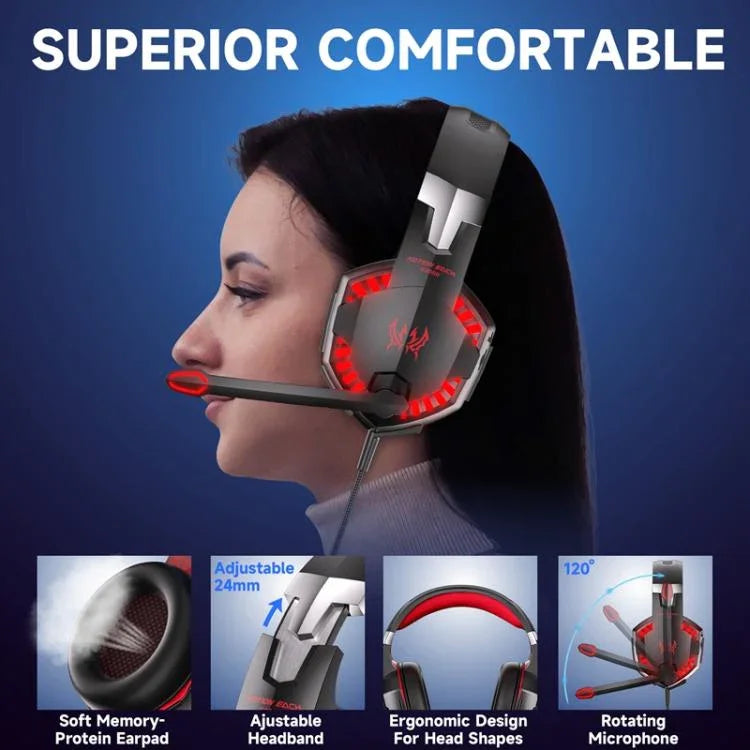Casque de jeu filaire KOTION EACH G2000 avec lumière LED