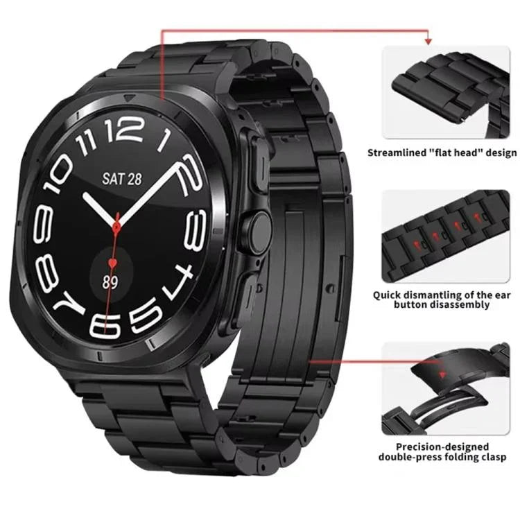 Bracelet de montre détachable à trois perles avec boucle HW en alliage de titane, pour Samsung Galaxy Watch Ultra 47mm / Ultra 2025, pour Samsung Galaxy Watch8 / Watch8 Classic