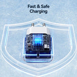USAMS CC226 T65 PD20W USB-C / Type-C Single Port Fast Charger, EU Plug, CC226