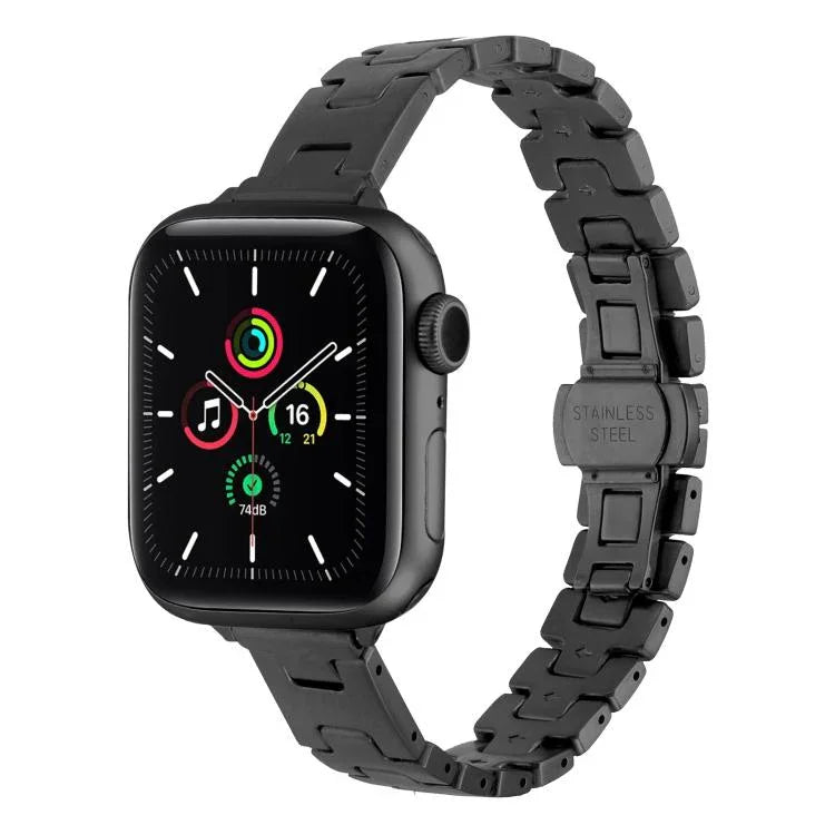 Bracelet de montre en acier inoxydable de style H, largeur 14 mm, compatible avec les Apple Watch 46 mm / 49 mm / 45 mm / 44 mm et 42 mm / 41 mm / 40 mm / 38 mm.