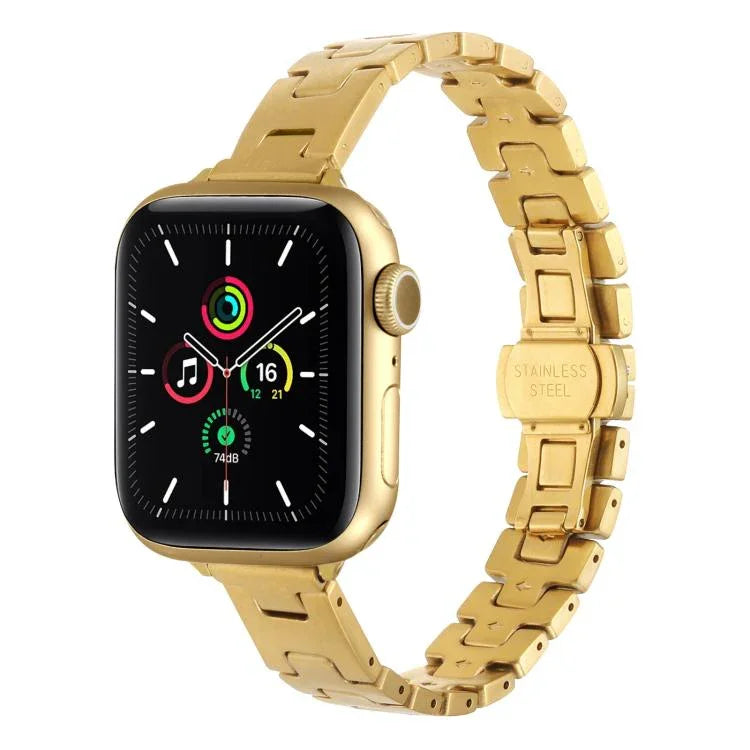 Bracelet de montre en acier inoxydable de style H, largeur 14 mm, compatible avec les Apple Watch 46 mm / 49 mm / 45 mm / 44 mm et 42 mm / 41 mm / 40 mm / 38 mm.