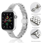 Bracelet de montre en acier inoxydable de style H, largeur 14 mm, compatible avec les Apple Watch 46 mm / 49 mm / 45 mm / 44 mm et 42 mm / 41 mm / 40 mm / 38 mm.