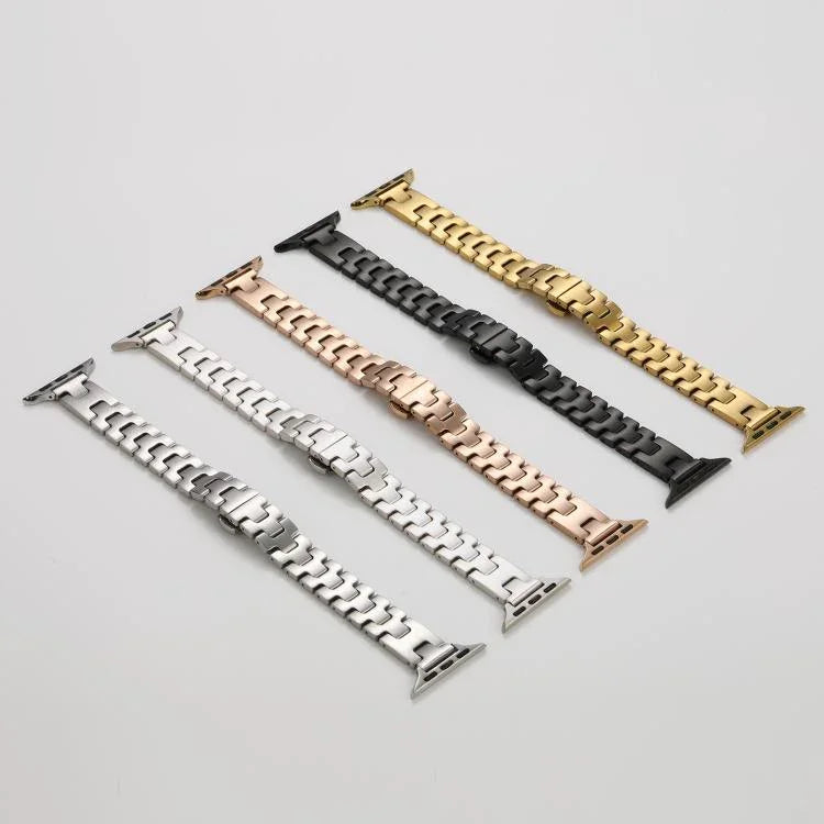 Bracelet de montre en acier inoxydable de style H, largeur 14 mm, compatible avec les Apple Watch 46 mm / 49 mm / 45 mm / 44 mm et 42 mm / 41 mm / 40 mm / 38 mm.