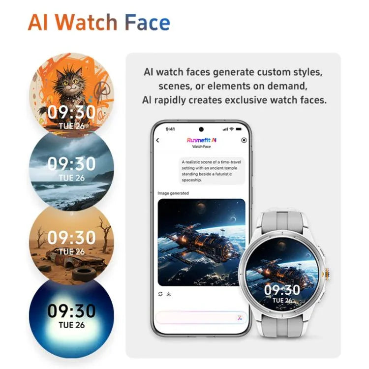 Montre connectée GTR6 pour coureur urbain, écran AMOLED de 1,43 pouce, étanchéité IP68, compatible avec le suivi de la fréquence cardiaque