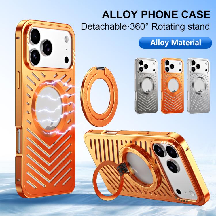 Coque de téléphone en métal à support magnétique MagSafe de refroidissement, pour iPhone 17 Pro Max, pour iPhone 17 Pro, pour iPhone 17