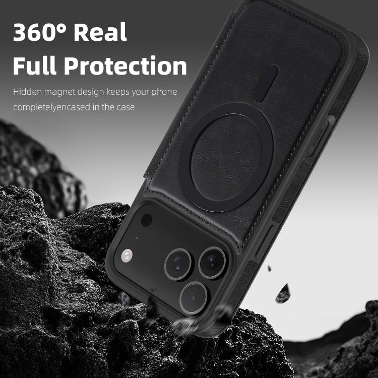 Coque de téléphone en cuir Linton MagSafe, Pour iPhone 17 Pro Max, Pour iPhone 17 Pro, Pour iPhone 17, Pour iPhone Air