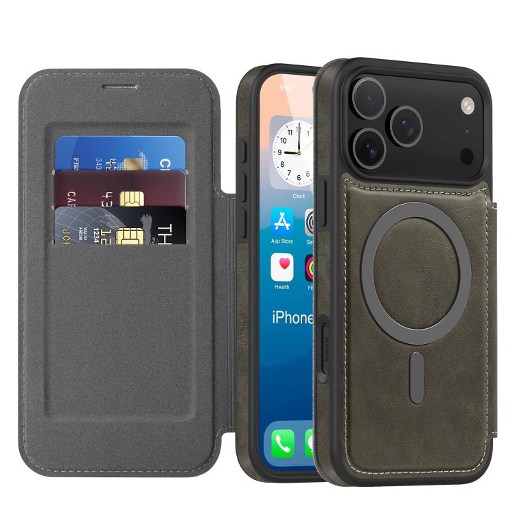 Coque de téléphone en cuir Linton MagSafe, Pour iPhone 17 Pro Max, Pour iPhone 17 Pro, Pour iPhone 17, Pour iPhone Air