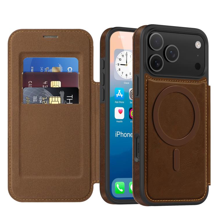 Coque de téléphone en cuir Linton MagSafe, Pour iPhone 17 Pro Max, Pour iPhone 17 Pro, Pour iPhone 17, Pour iPhone Air