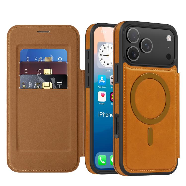 Coque de téléphone en cuir Linton MagSafe, Pour iPhone 17 Pro Max, Pour iPhone 17 Pro, Pour iPhone 17, Pour iPhone Air
