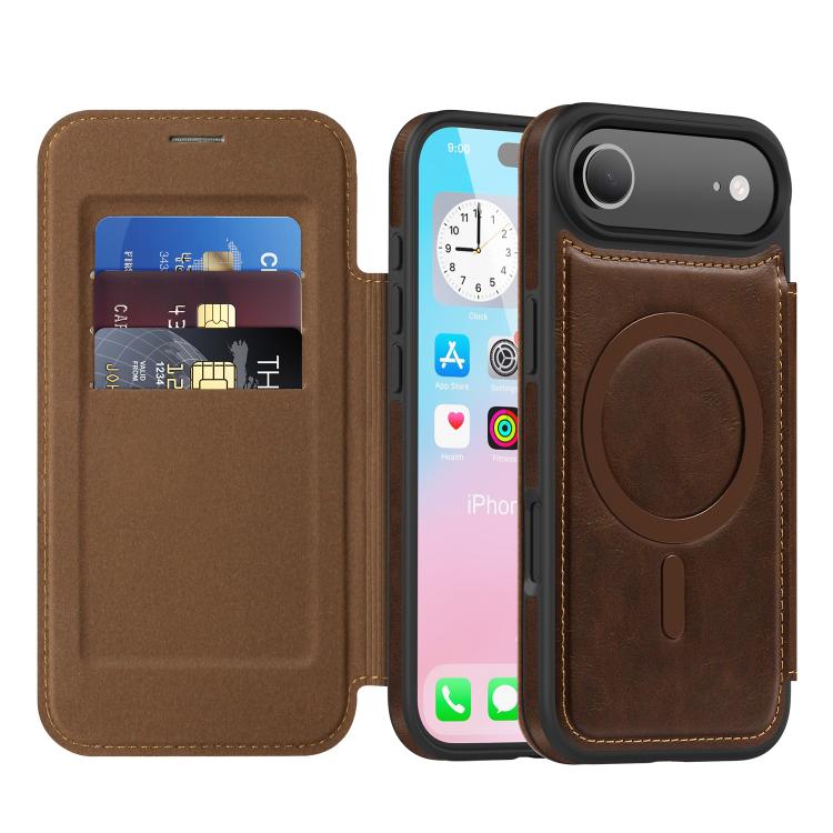 Coque de téléphone en cuir Linton MagSafe, Pour iPhone 17 Pro Max, Pour iPhone 17 Pro, Pour iPhone 17, Pour iPhone Air