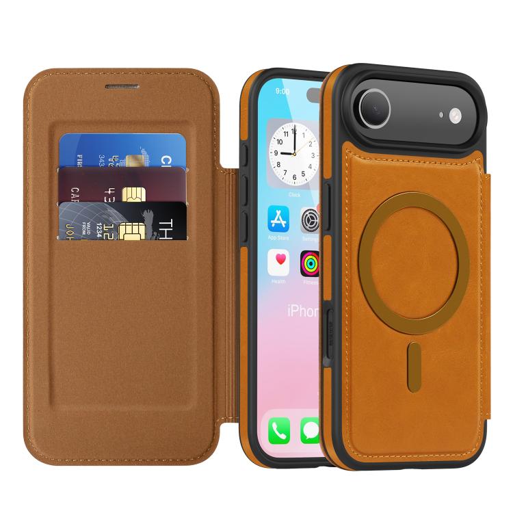 Coque de téléphone en cuir Linton MagSafe, Pour iPhone 17 Pro Max, Pour iPhone 17 Pro, Pour iPhone 17, Pour iPhone Air
