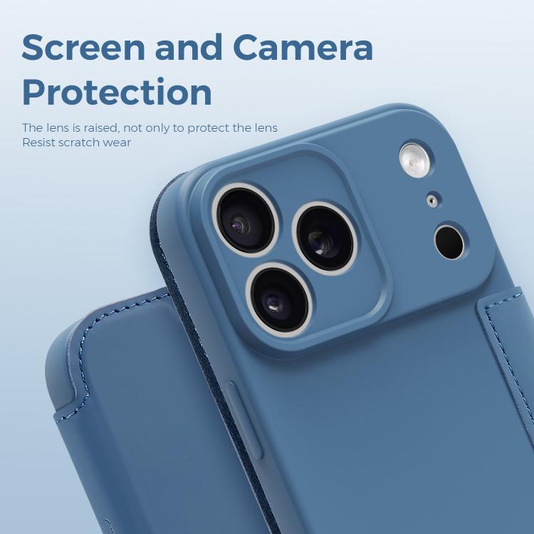 Étui de téléphone en cuir imitation Liquid Skin avec fentes pour cartes, Pour iPhone 17 Pro Max, Pour iPhone 17 Pro, Pour iPhone 17, Pour iPhone Air
