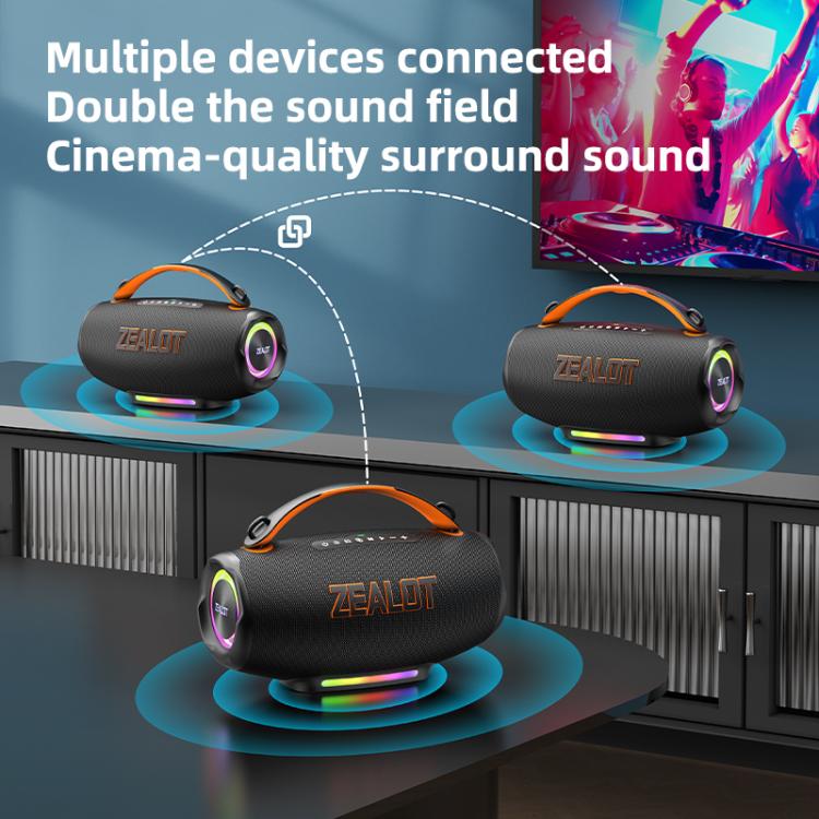 Enceinte Bluetooth portable extérieure à main RGB Zealot S167 100W
