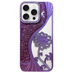 Coque de téléphone en TPU plaqué, motif lotus ajouré, avec strass et paillettes, Pour iPhone 17 Pro Max, Pour iPhone 17 Pro, Pour iPhone 17, Pour iPhone 16 Pro Max, Pour iPhone 16 Pro, Pour iPhone 16, Pour iPhone 15 Pro Max, Pour iPhone 15 Pro