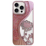 Coque de téléphone en TPU électrolytique motif lotus creux avec strass scintillants, pour iPhone 15, pour iPhone 14, pour iPhone 14 Pro, pour iPhone 14 Pro Max, pour iPhone 13 Pro Max, pour iPhone 13 Pro, pour iPhone 13, pour iPhone 12