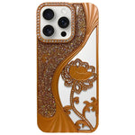 Coque de téléphone en TPU électrolytique motif lotus creux avec strass scintillants, pour iPhone 15, pour iPhone 14, pour iPhone 14 Pro, pour iPhone 14 Pro Max, pour iPhone 13 Pro Max, pour iPhone 13 Pro, pour iPhone 13, pour iPhone 12