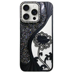 Coque de téléphone en TPU électrolytique motif lotus creux avec strass scintillants, pour iPhone 15, pour iPhone 14, pour iPhone 14 Pro, pour iPhone 14 Pro Max, pour iPhone 13 Pro Max, pour iPhone 13 Pro, pour iPhone 13, pour iPhone 12