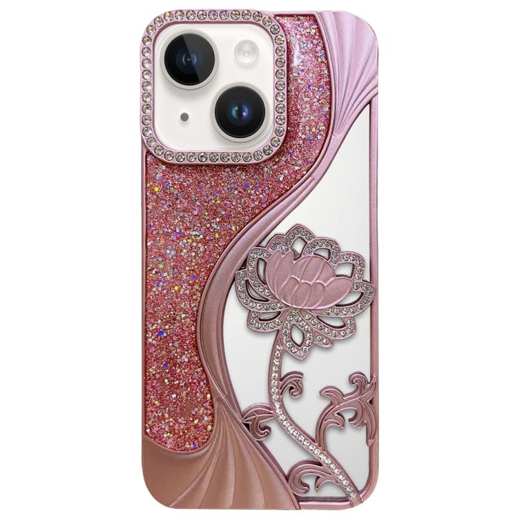 Coque de téléphone en TPU électrolytique motif lotus creux, avec strass et paillettes, pour iPhone 12 Pro Max, pour iPhone 12 Pro, pour iPhone 11 Pro Max, pour iPhone 11