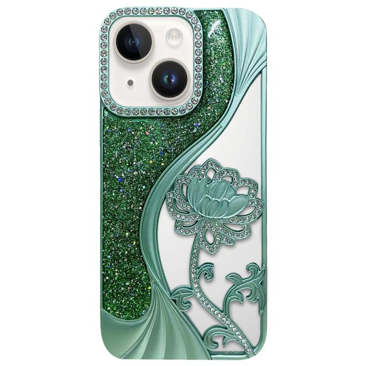 Coque de téléphone en TPU électrolytique motif lotus creux, avec strass et paillettes, pour iPhone 12 Pro Max, pour iPhone 12 Pro, pour iPhone 11 Pro Max, pour iPhone 11