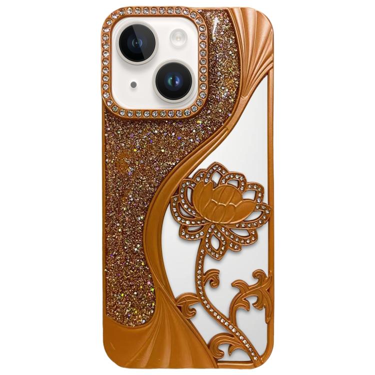 Coque de téléphone en TPU électrolytique motif lotus creux, avec strass et paillettes, pour iPhone 12 Pro Max, pour iPhone 12 Pro, pour iPhone 11 Pro Max, pour iPhone 11