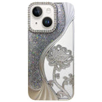 Coque de téléphone en TPU électrolytique motif lotus creux, avec strass et paillettes, pour iPhone 12 Pro Max, pour iPhone 12 Pro, pour iPhone 11 Pro Max, pour iPhone 11