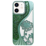 Coque de téléphone en TPU électrolytique motif lotus creux, avec strass et paillettes, pour iPhone 12 Pro Max, pour iPhone 12 Pro, pour iPhone 11 Pro Max, pour iPhone 11
