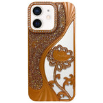 Coque de téléphone en TPU électrolytique motif lotus creux, avec strass et paillettes, pour iPhone 12 Pro Max, pour iPhone 12 Pro, pour iPhone 11 Pro Max, pour iPhone 11