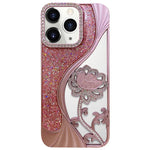 Coque de téléphone en TPU électrolytique motif lotus creux, avec strass et paillettes, pour iPhone 12 Pro Max, pour iPhone 12 Pro, pour iPhone 11 Pro Max, pour iPhone 11