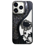 Coque de téléphone en TPU électrolytique motif lotus creux, avec strass et paillettes, pour iPhone 12 Pro Max, pour iPhone 12 Pro, pour iPhone 11 Pro Max, pour iPhone 11