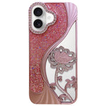 Coque de téléphone en TPU plaqué, motif lotus ajouré, avec strass et paillettes, Pour iPhone 17 Pro Max, Pour iPhone 17 Pro, Pour iPhone 17, Pour iPhone 16 Pro Max, Pour iPhone 16 Pro, Pour iPhone 16, Pour iPhone 15 Pro Max, Pour iPhone 15 Pro