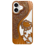 Coque de téléphone en TPU plaqué, motif lotus ajouré, avec strass et paillettes, Pour iPhone 17 Pro Max, Pour iPhone 17 Pro, Pour iPhone 17, Pour iPhone 16 Pro Max, Pour iPhone 16 Pro, Pour iPhone 16, Pour iPhone 15 Pro Max, Pour iPhone 15 Pro