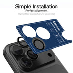 XDcase AF + AR Protecteur d'objectif photo Hawkeye avec outil d'alignement, Pour iPhone 17 Pro Max, Pour iPhone 17 Pro