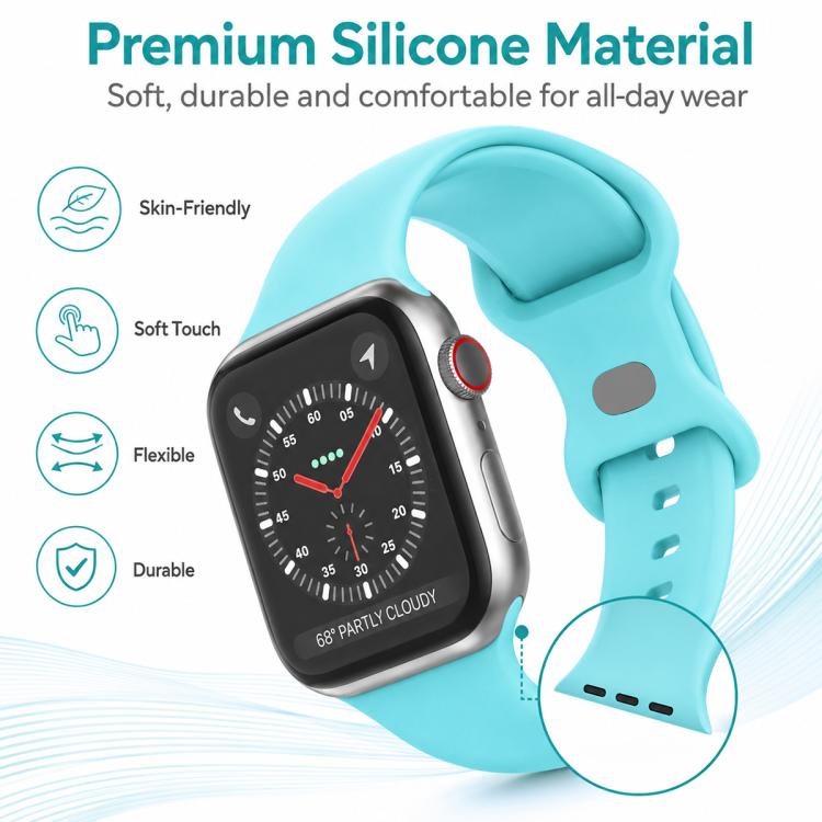 Lot de 5 bracelets de montre en silicone xDfind à boucle papillon, compatibles avec Apple Watch 42/44/45/46/49 mm et Apple Watch 38/40/41/S11 42 mm.