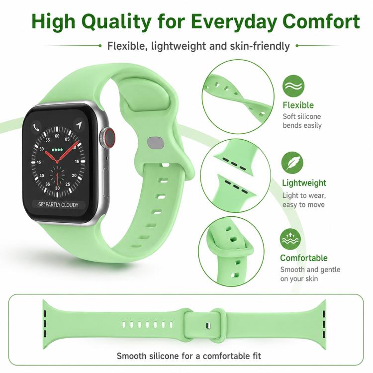 Lot de 5 bracelets de montre en silicone xDfind à boucle papillon, compatibles avec Apple Watch 42/44/45/46/49 mm et Apple Watch 38/40/41/S11 42 mm.