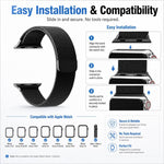 Lot de 5 bracelets de montre magnétiques en métal xDfind de type milanais, compatibles avec les Apple Watch 42/44/45/46/49 mm et 38/40/41/S11 42 mm.