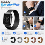 Lot de 5 bracelets de montre magnétiques en métal xDfind de type milanais, compatibles avec les Apple Watch 42/44/45/46/49 mm et 38/40/41/S11 42 mm.