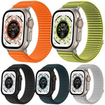 Lot de 5 bracelets de montre xDfind en nylon tissé avec fermeture auto-agrippante, compatibles avec Apple Watch 42/44/45/46/49 mm et Apple Watch 38/40/41/S11 42 mm.