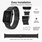 Lot de 5 bracelets de montre xDfind à trois perles et boucle déployante en acier inoxydable, compatibles avec Apple Watch 42/44/45/46/49 mm et Apple Watch 38/40/41/S11 42 mm.
